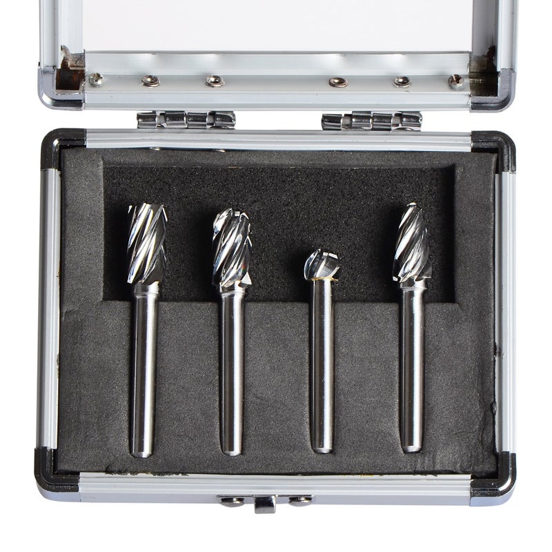 SpeTool Carbide Rotary Burr For Aluminum (Non-Ferrous) Poring And Polishing Bits (Non-Ferrous) 1/4 inch shank 4Pcs/Pack - Image 1
